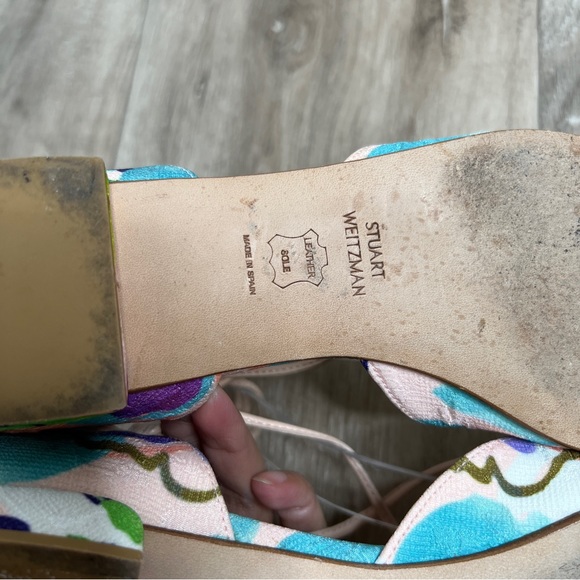 Stuart Weitzman Gilligan Flat Watercolor Print 7 1/2N - Picture 8 of 15